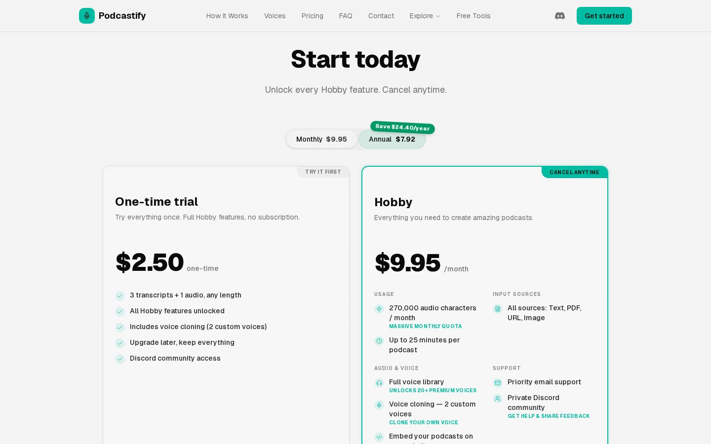 Podcastify Pricing