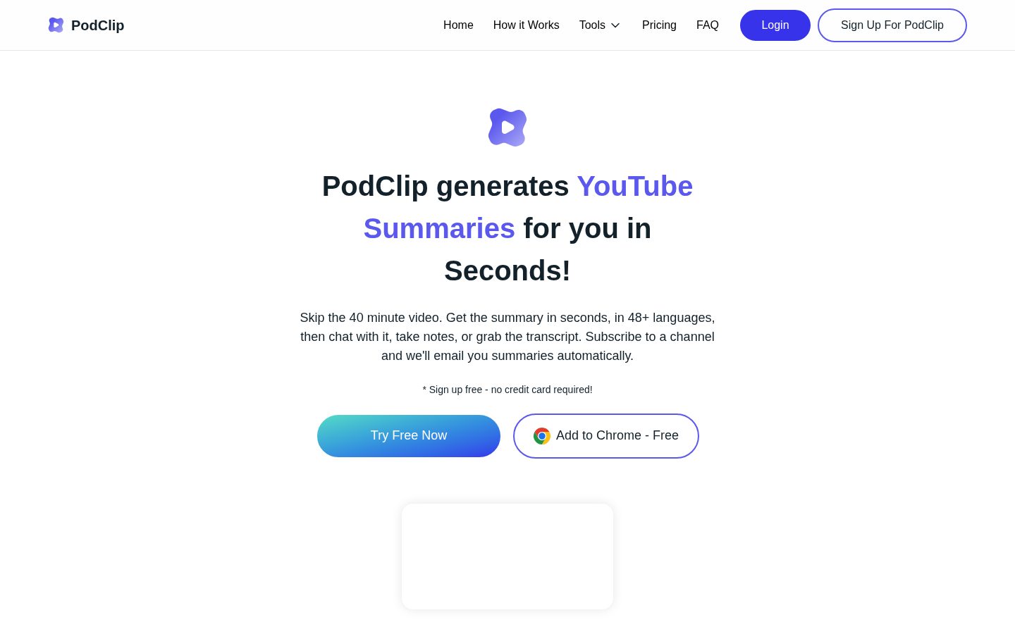 PodClip AI Homepage