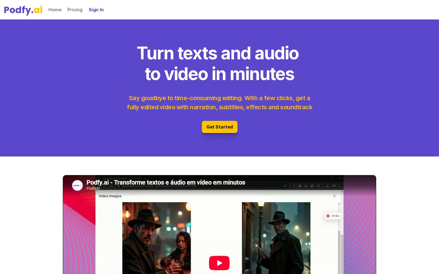 Podfy.ai Homepage