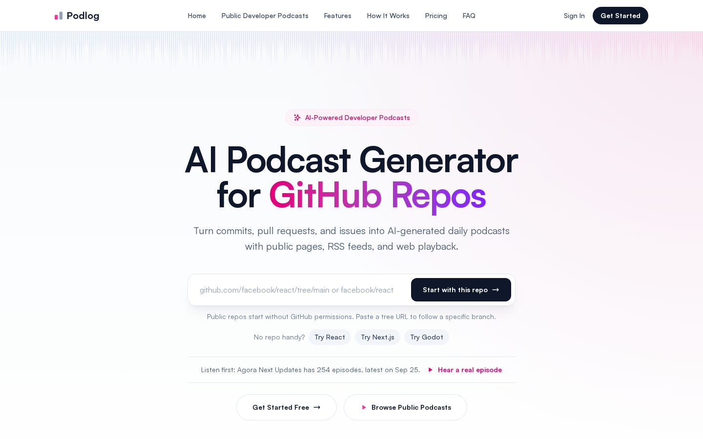 Podlog Homepage