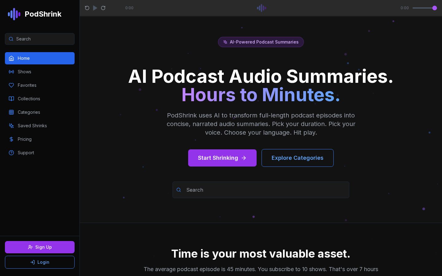 PodShrink Homepage