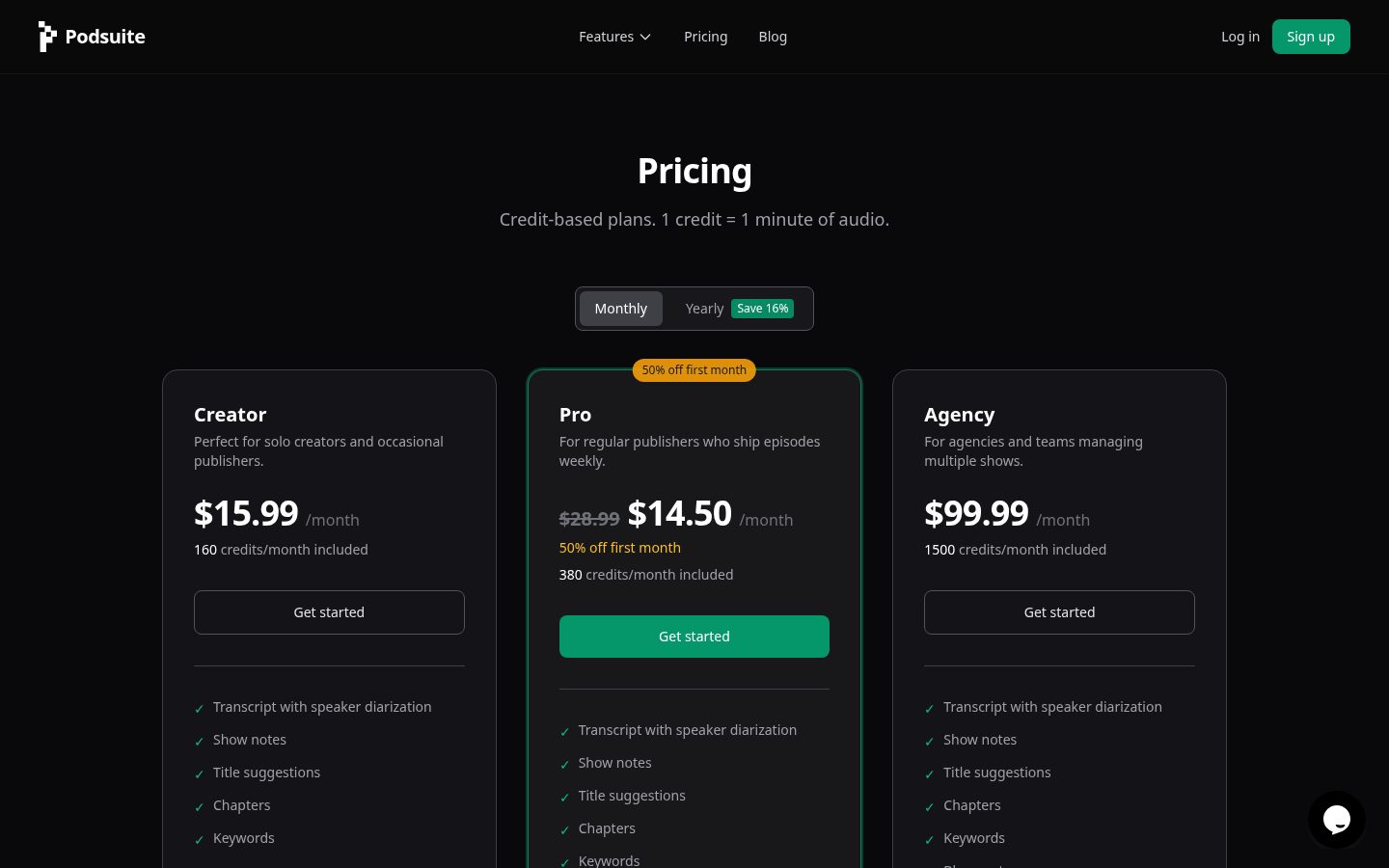 Podsuite.io Pricing