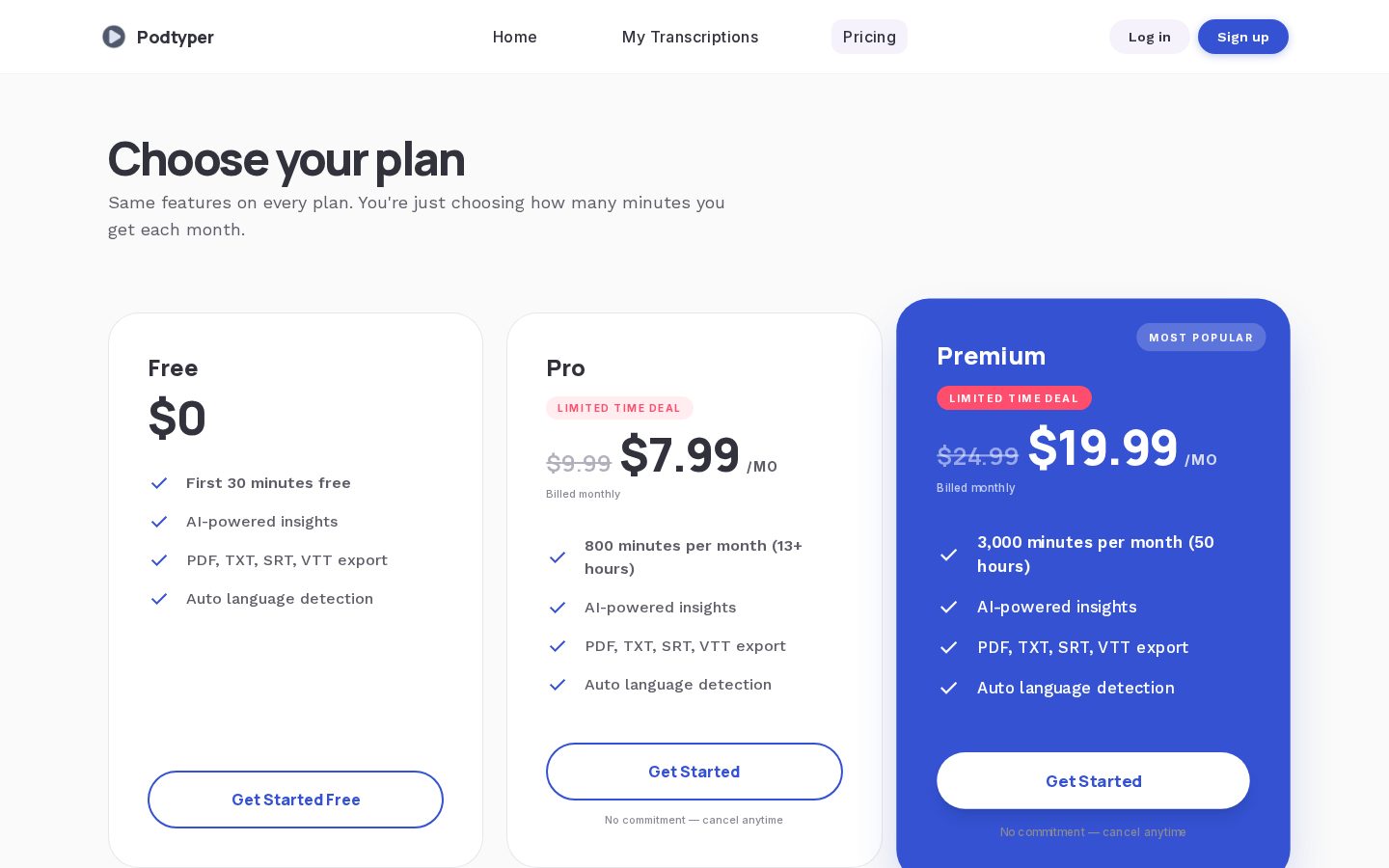 PodTyper Pricing
