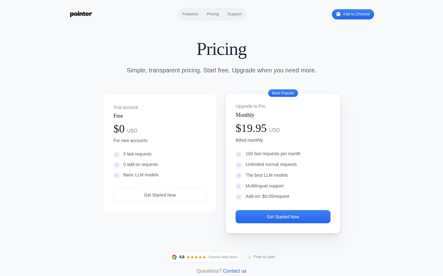 Pointer for Google Docs Pricing