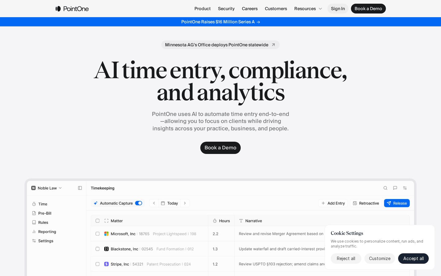 PointOne Homepage