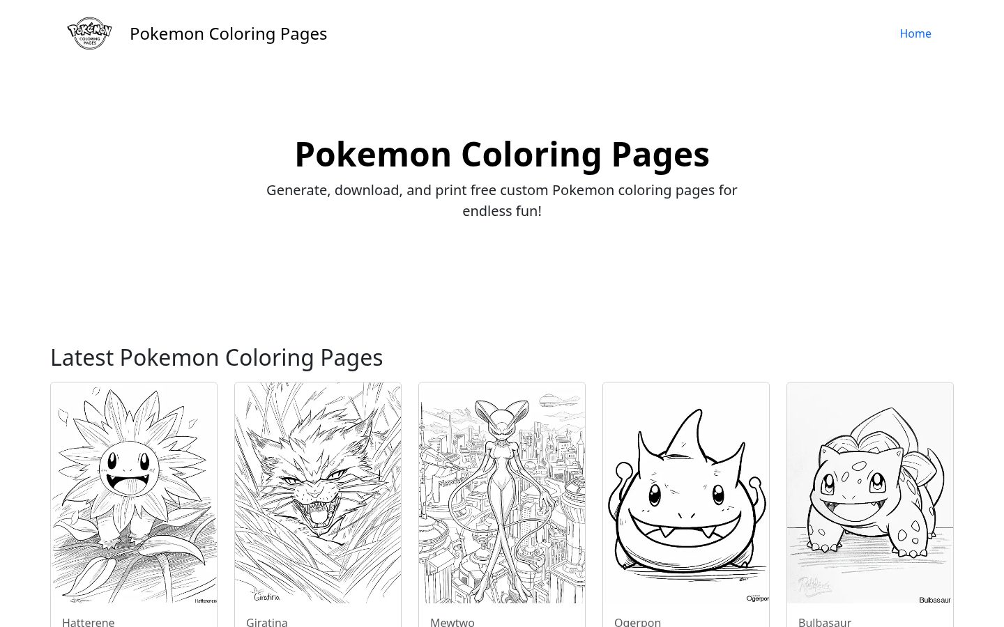 Pokemon Coloring Pages Homepage