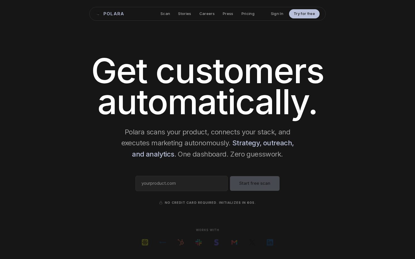 Polara AI Homepage