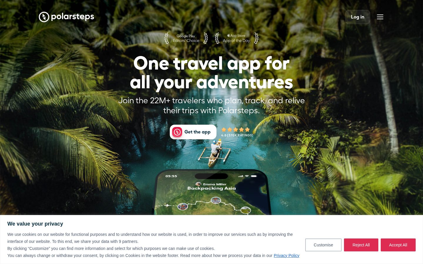 Polarsteps Itineraries and Trip Reel Homepage
