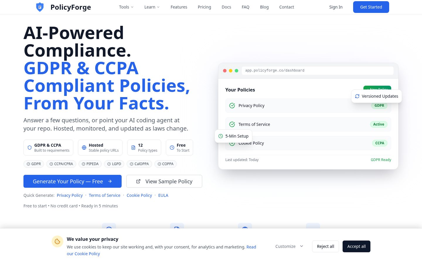 PolicyForge Homepage
