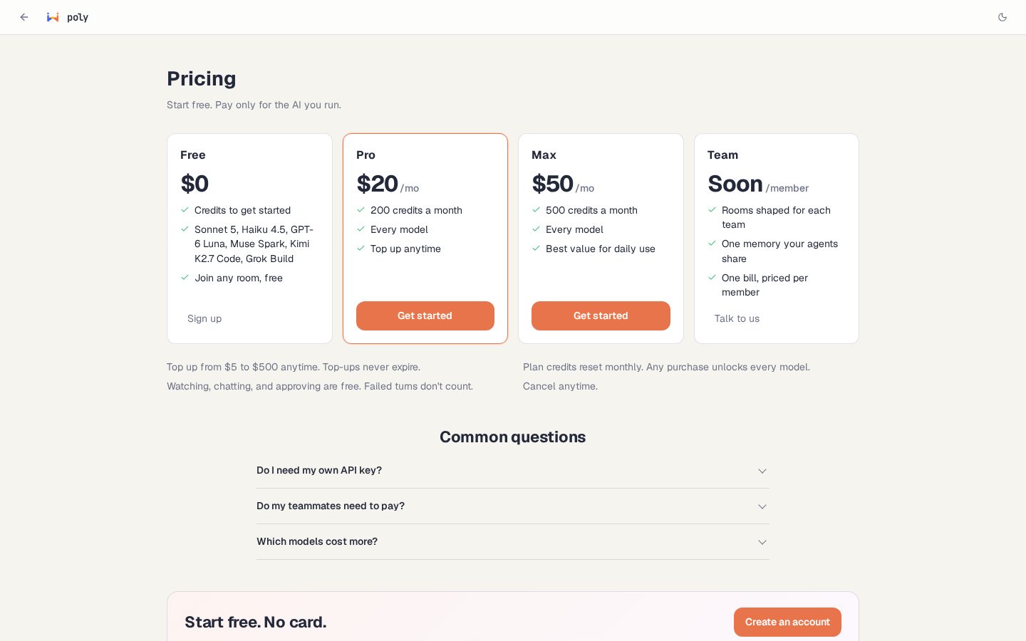 Poly Pricing