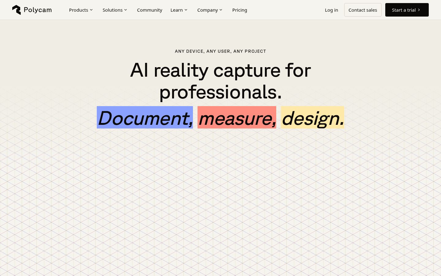 Polycam Homepage
