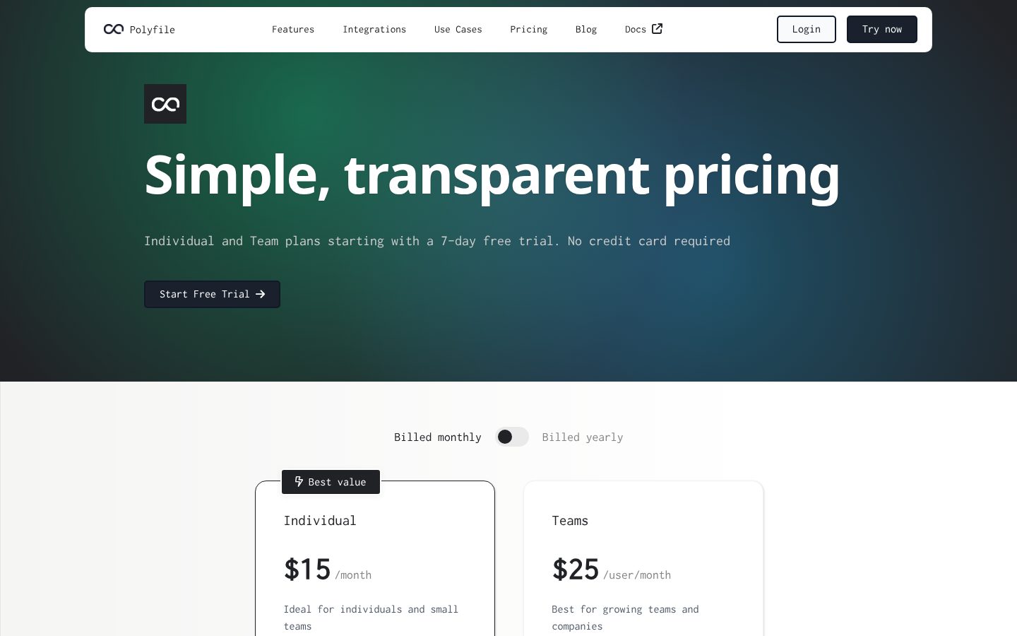 Polyfile Pricing