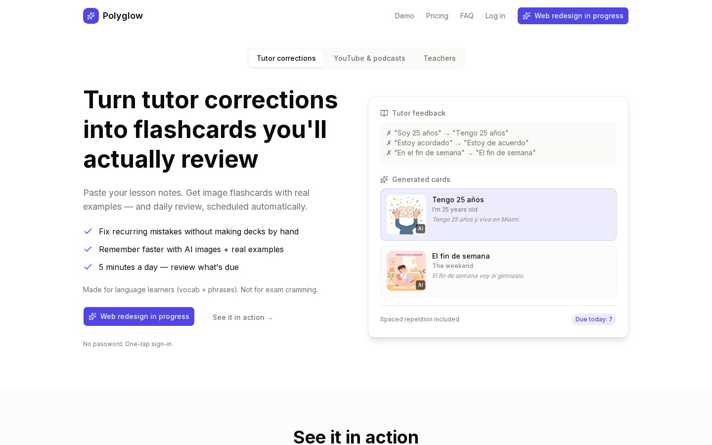 Polyglow.ai Homepage
