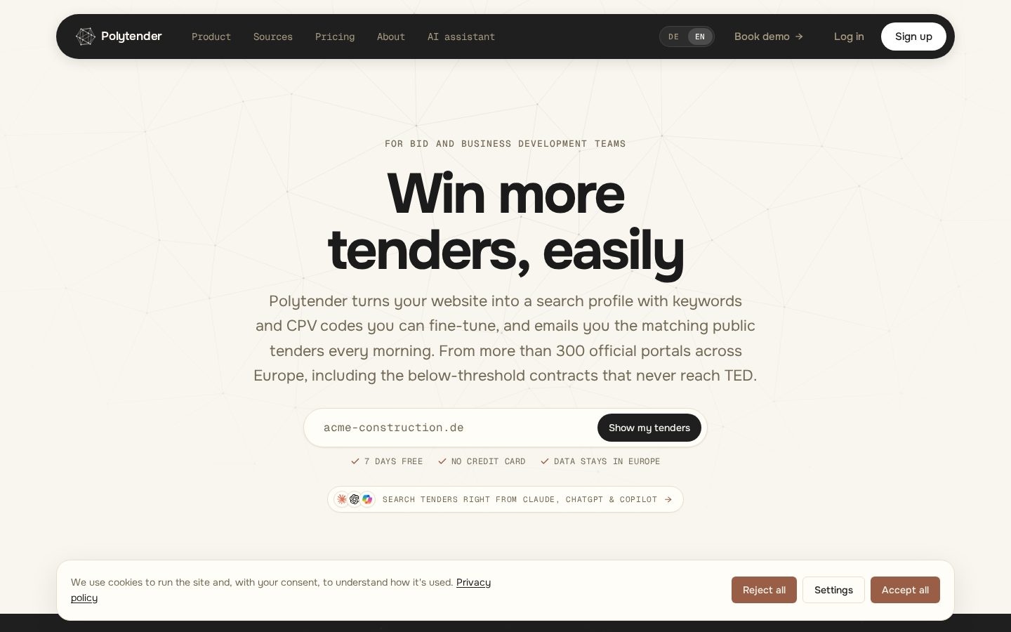 Polytender Homepage