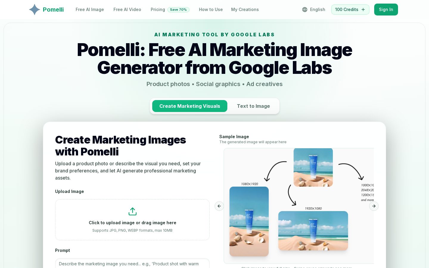 Pomelli AI Homepage