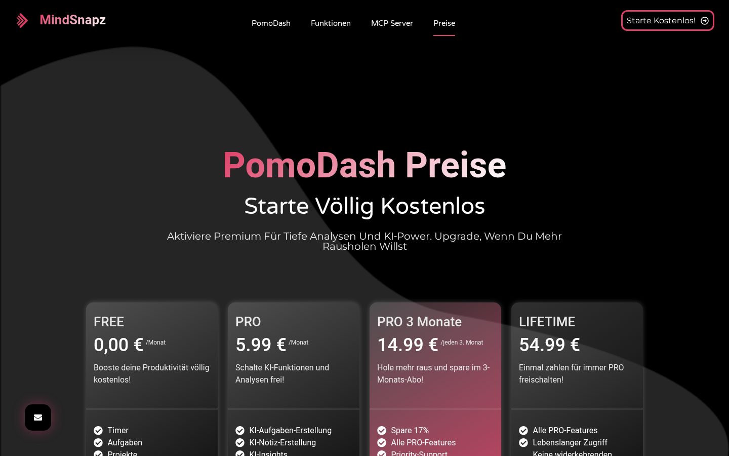 PomoDash Ai Focus Tracker Pricing