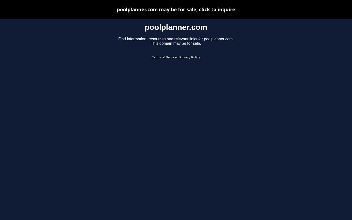Pool Planner AI Homepage