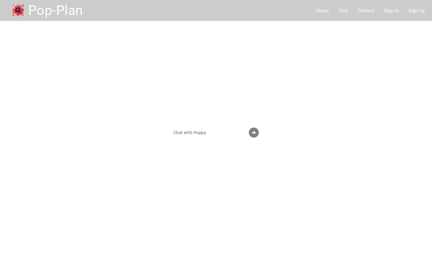Pop-Plan Homepage