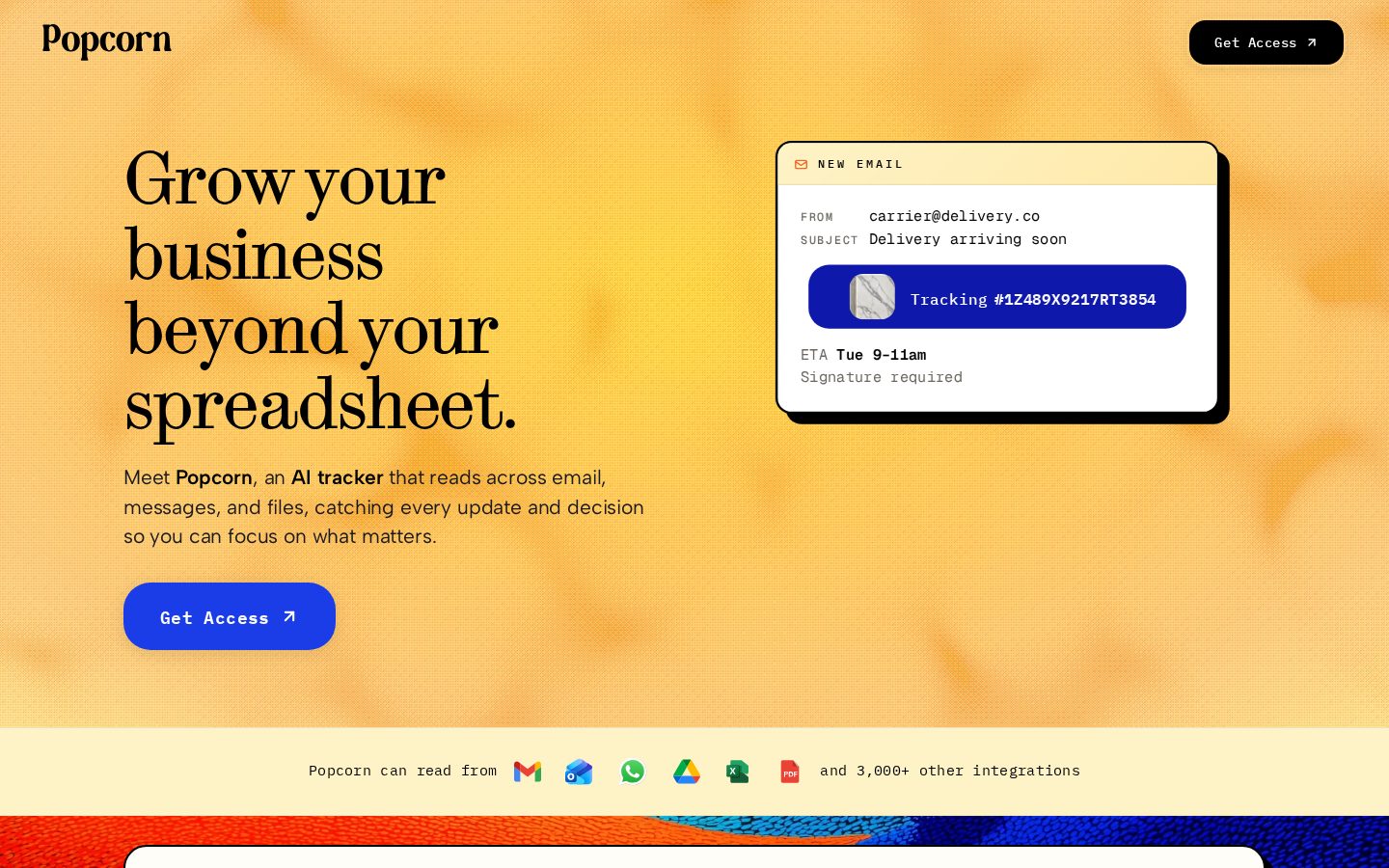 Popcorn AI Homepage