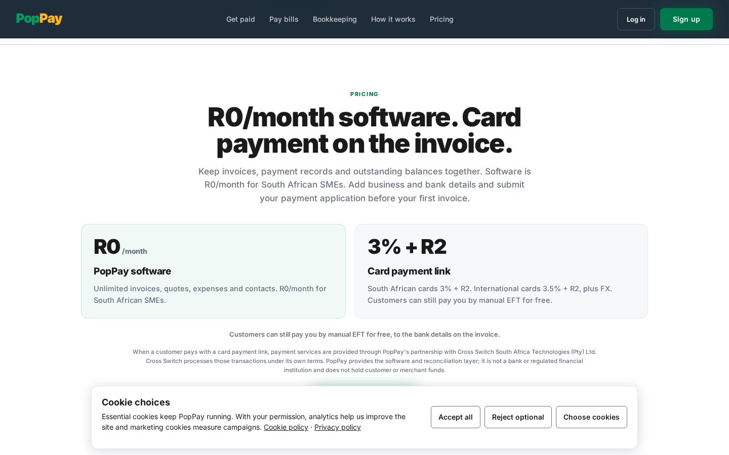 PopPay Pricing