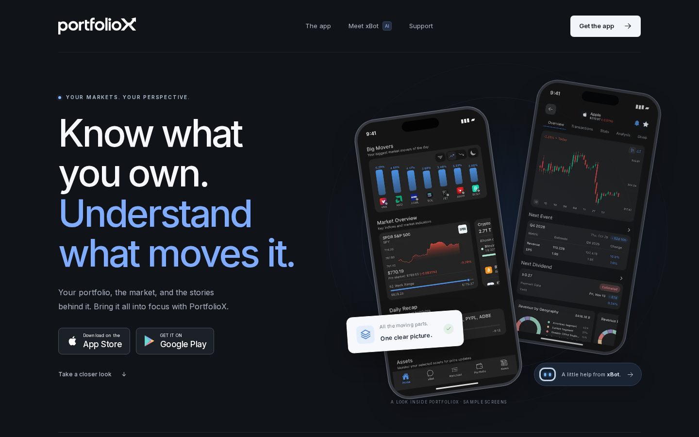 PortfolioX Homepage