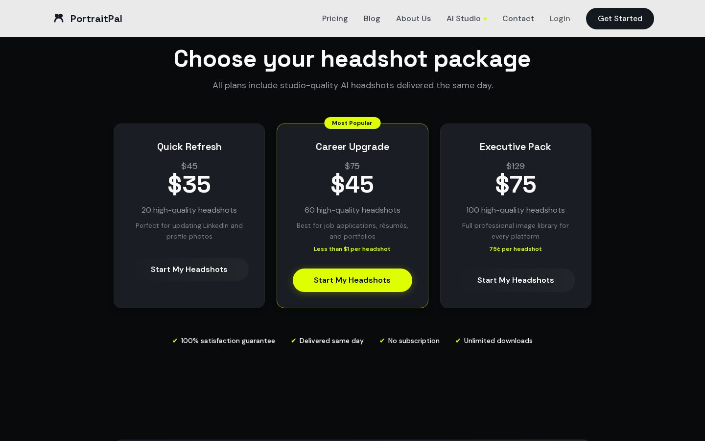 PortraitPal Pricing