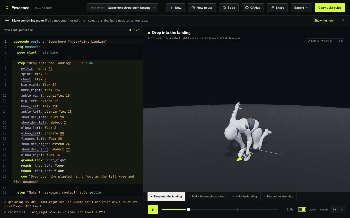 Posecode Homepage