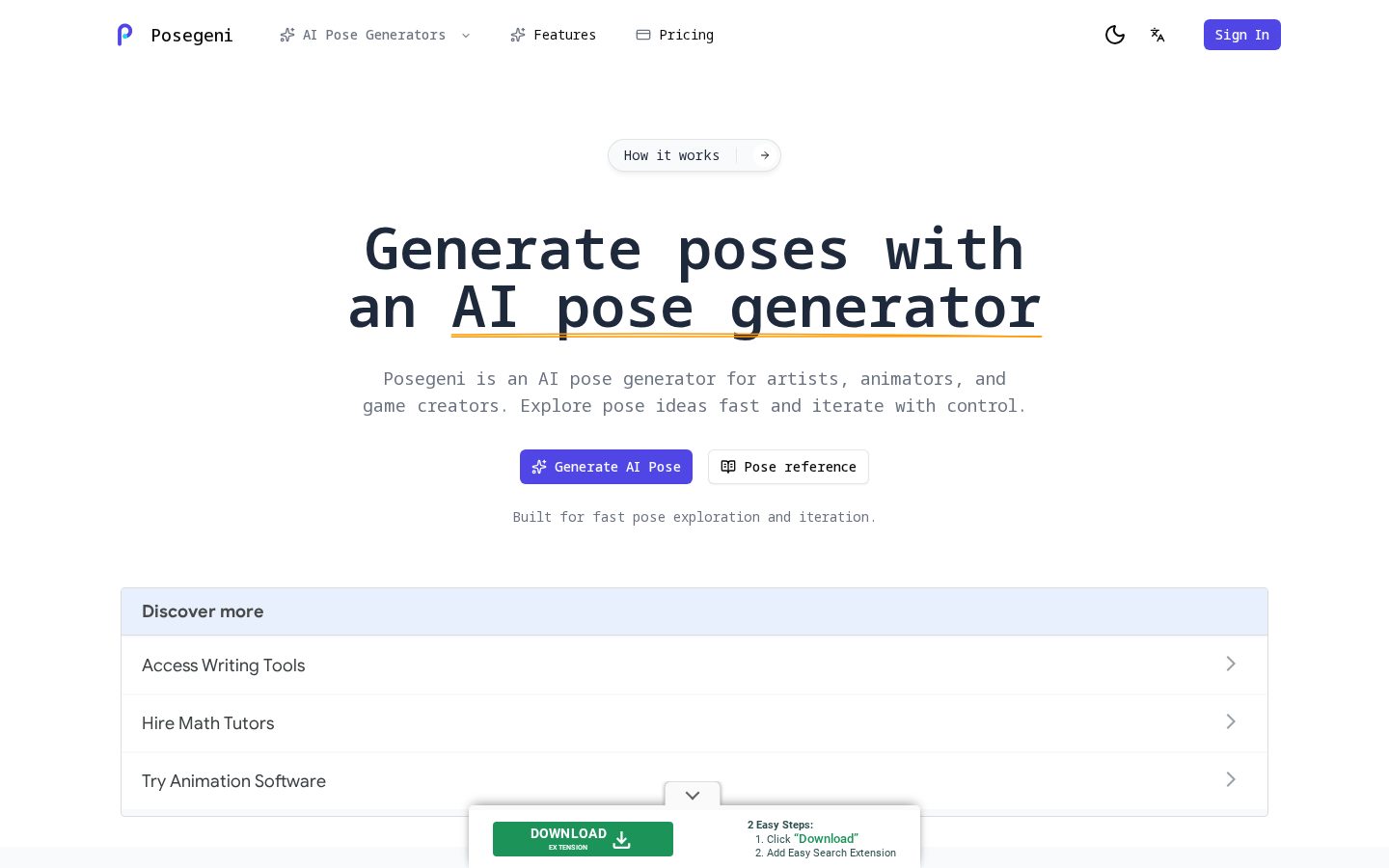 PoseGeni Homepage