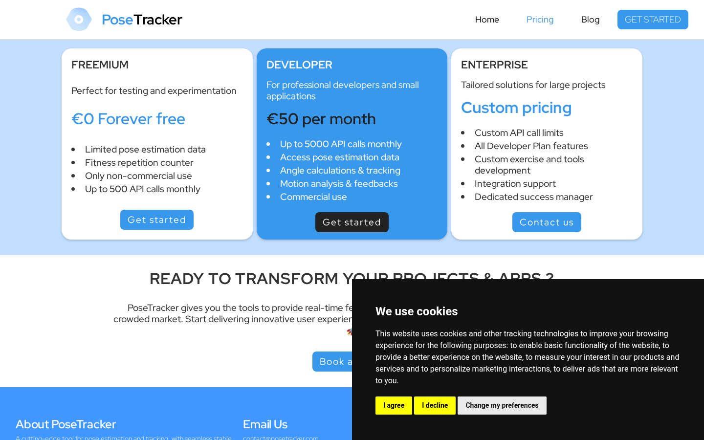 PoseTracker Pricing