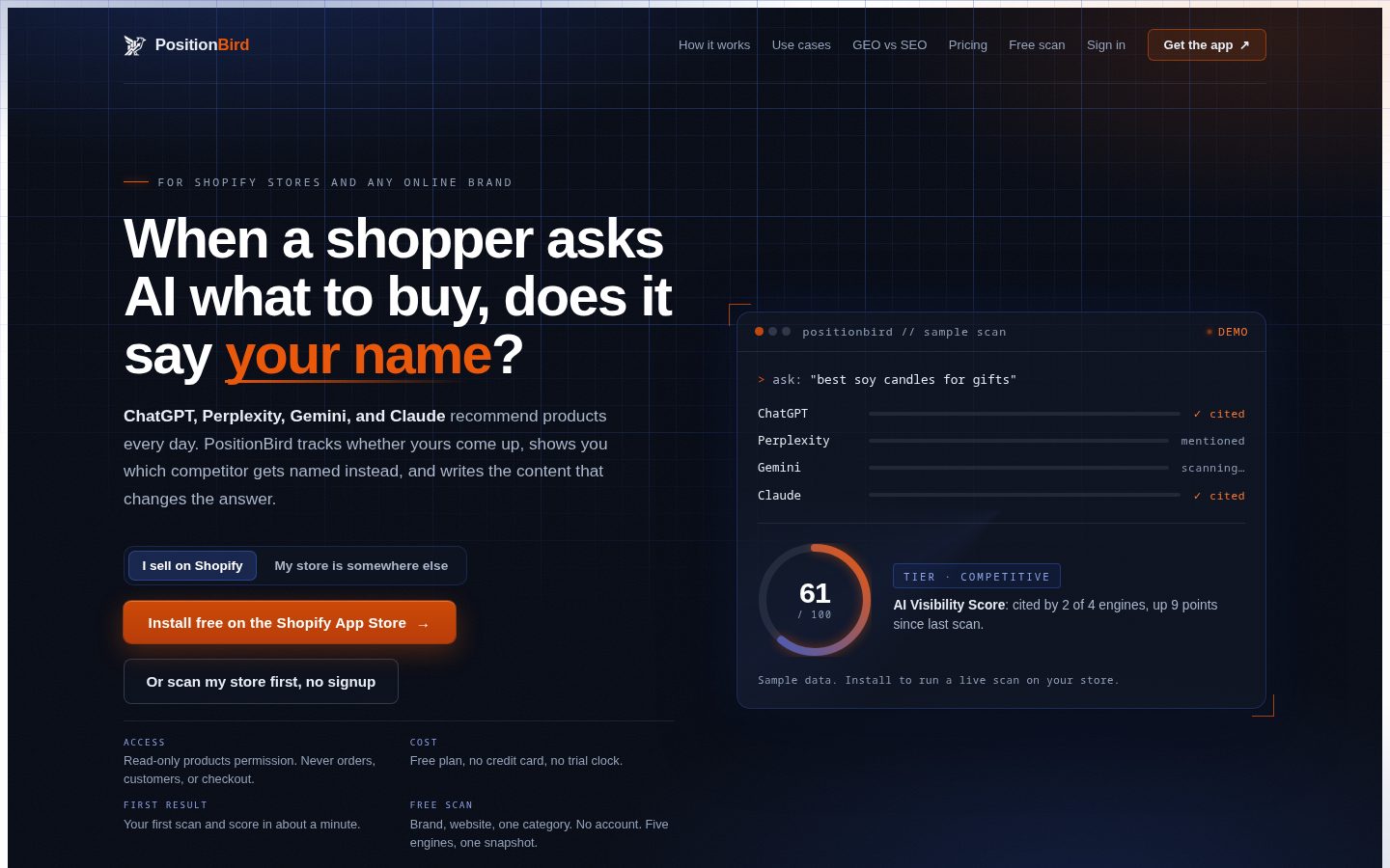 PositionBird Homepage