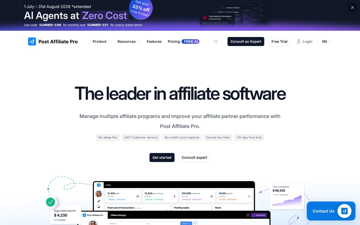 Post Affiliate Pro Homepage