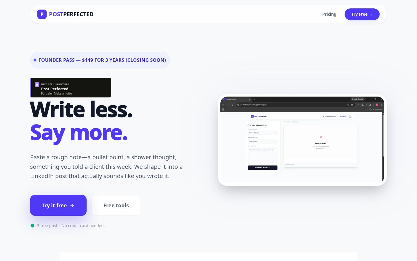 Post Perfected Homepage
