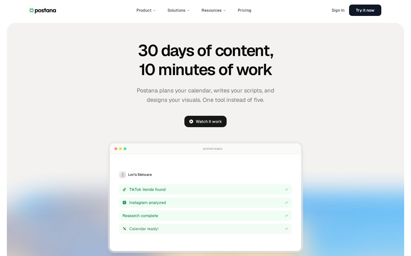 Postana Homepage