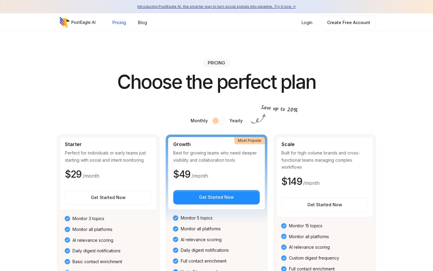 PostEagle Pricing