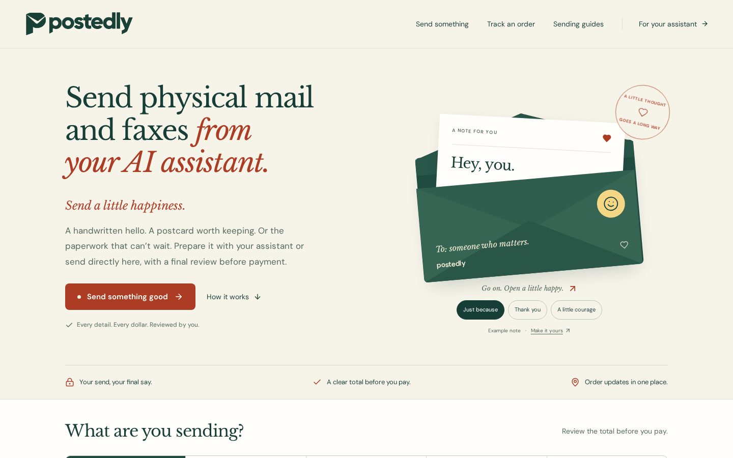 Postedly Homepage