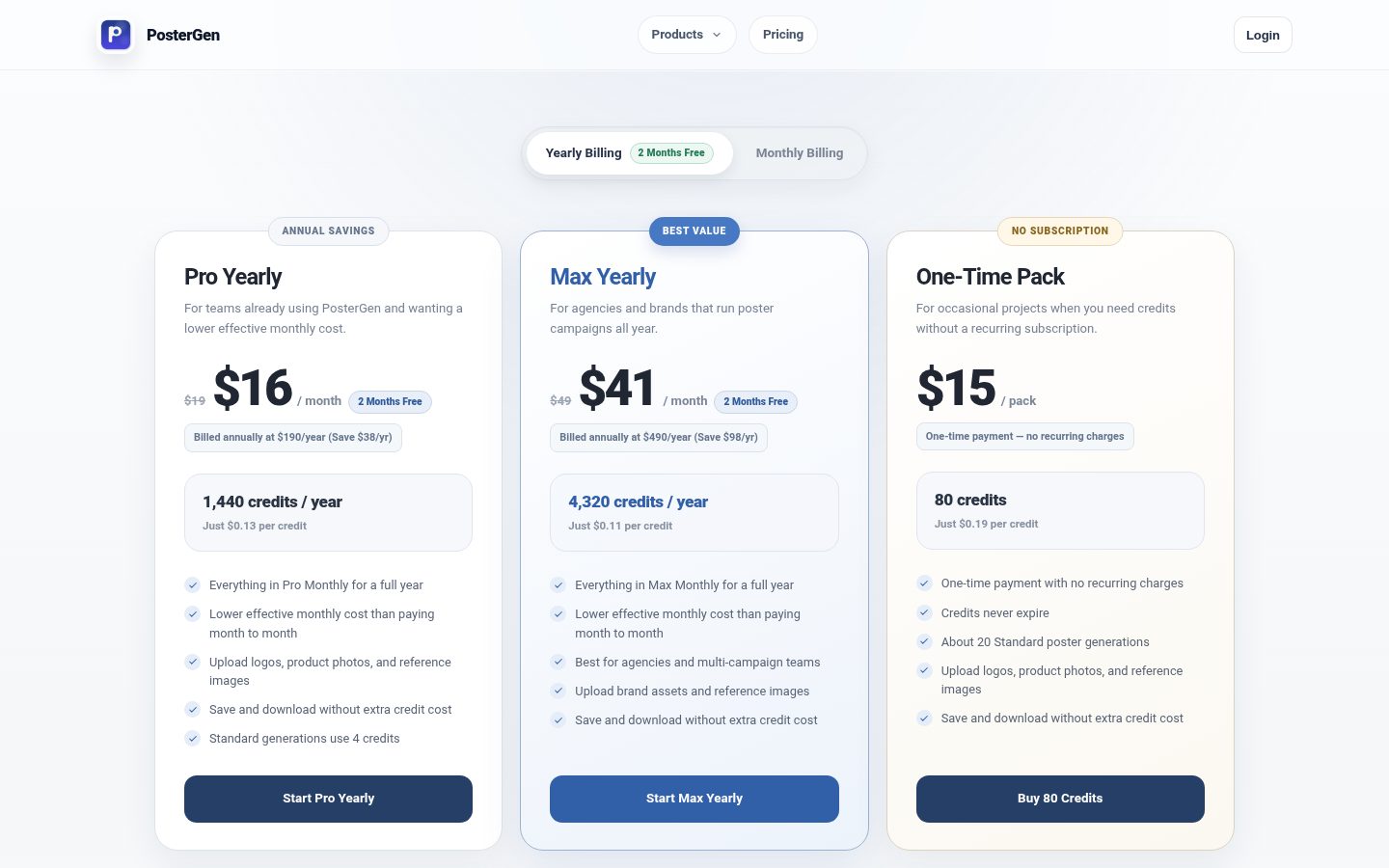 postergenai Pricing