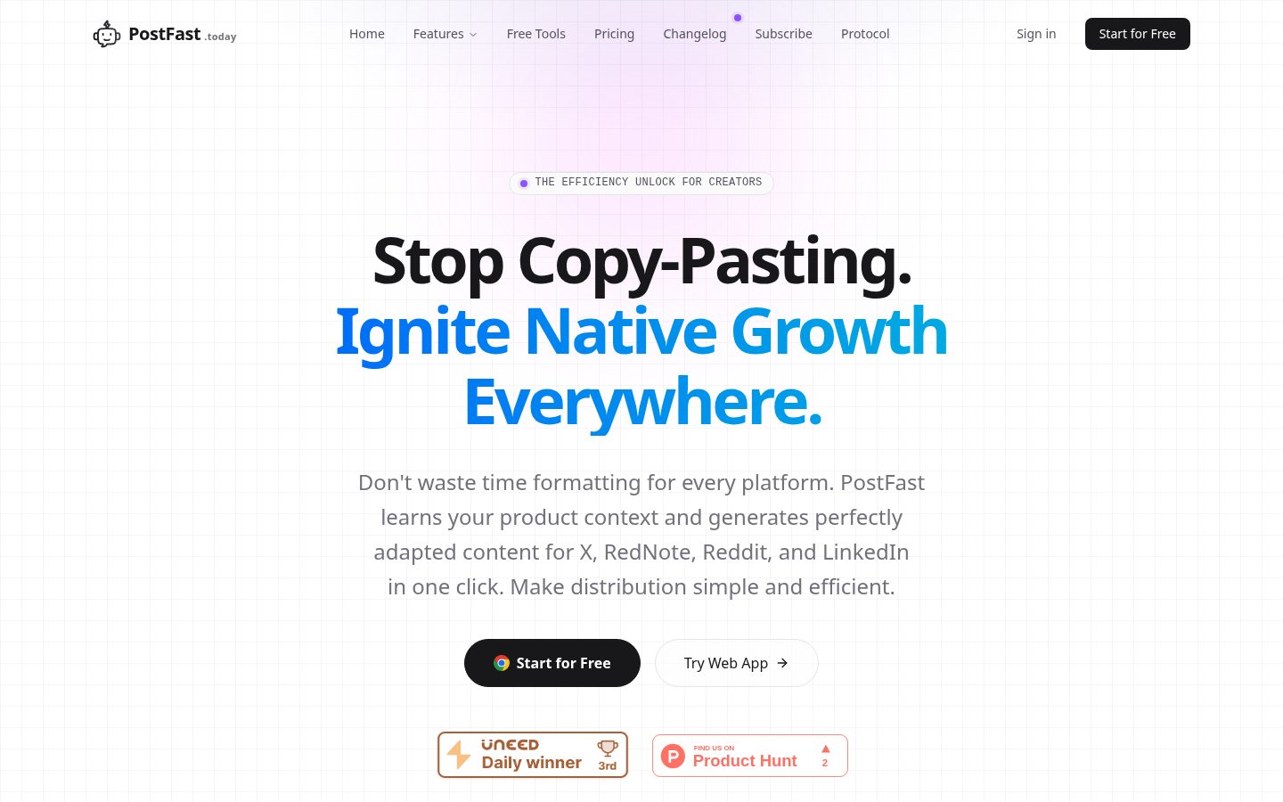 PostFast.today Homepage