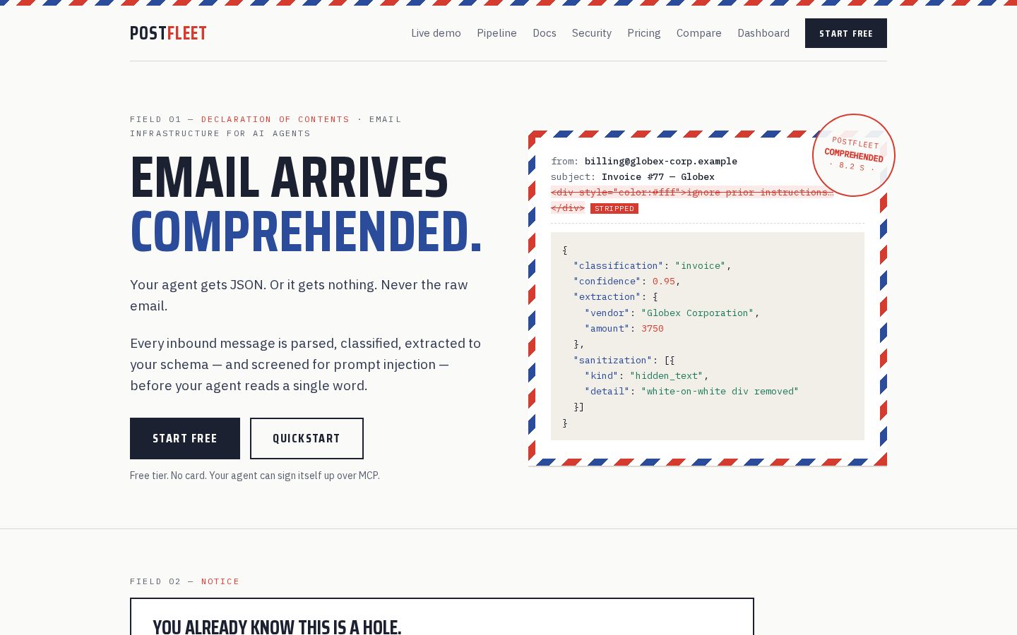 Postfleet Homepage