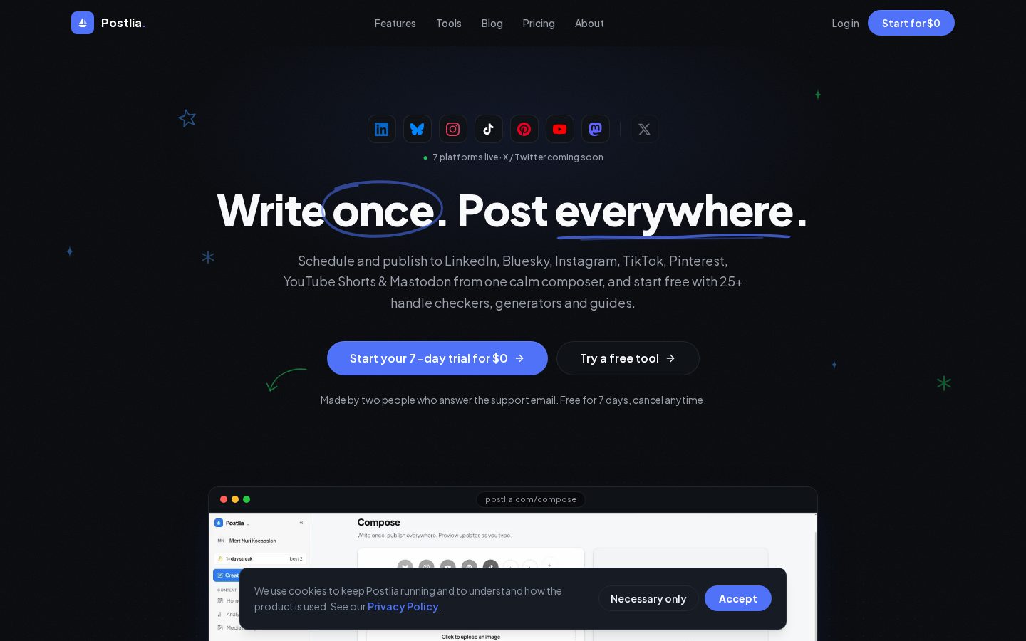 Postlia Homepage