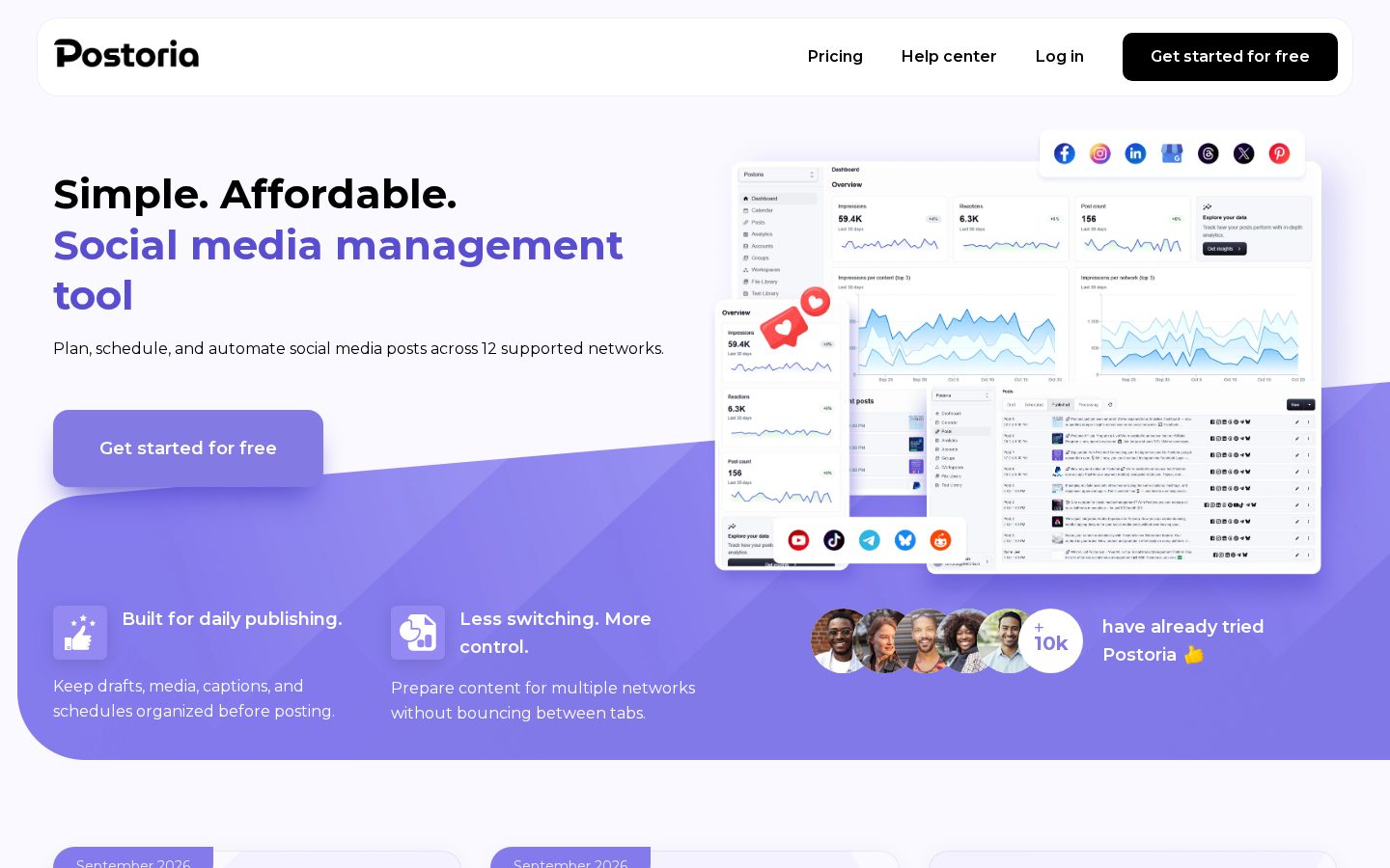 Postoria Homepage