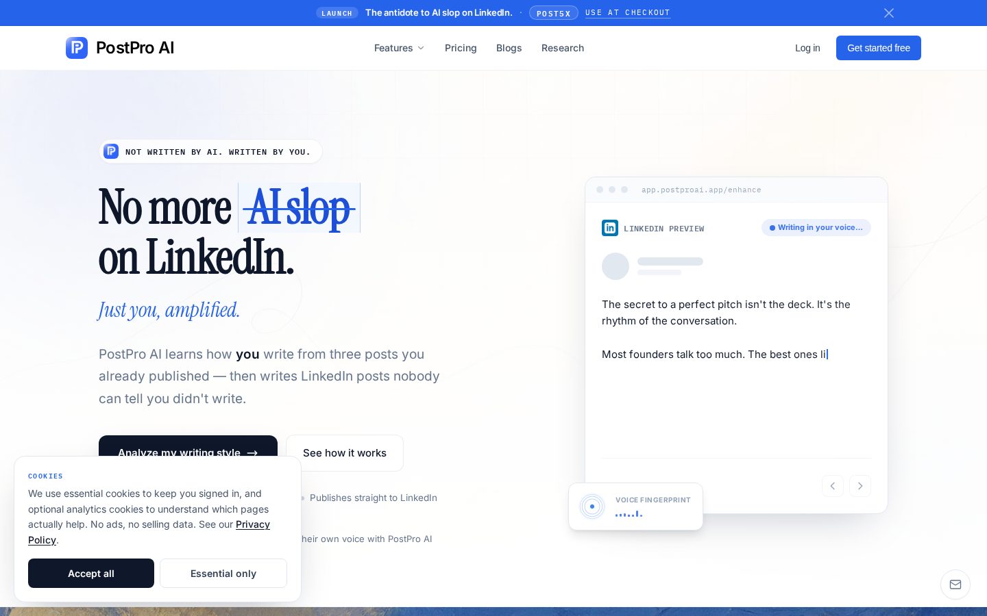 PostPro AI Homepage