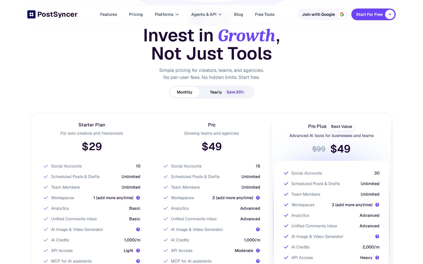 PostSyncer Pricing