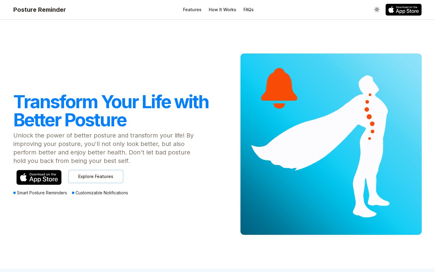 Posture Reminder AI Homepage