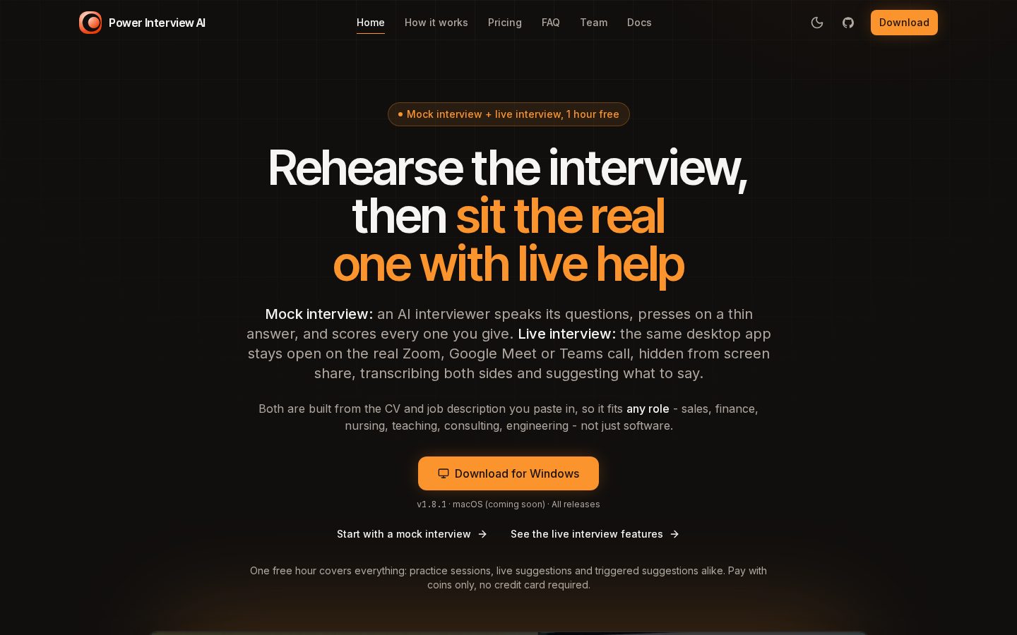Power Interview AI Homepage