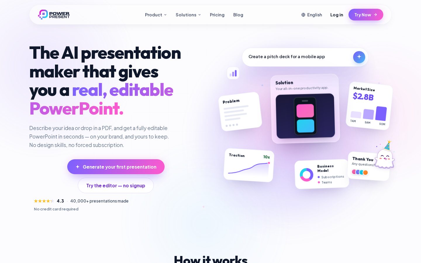 PowerPresent AI Homepage