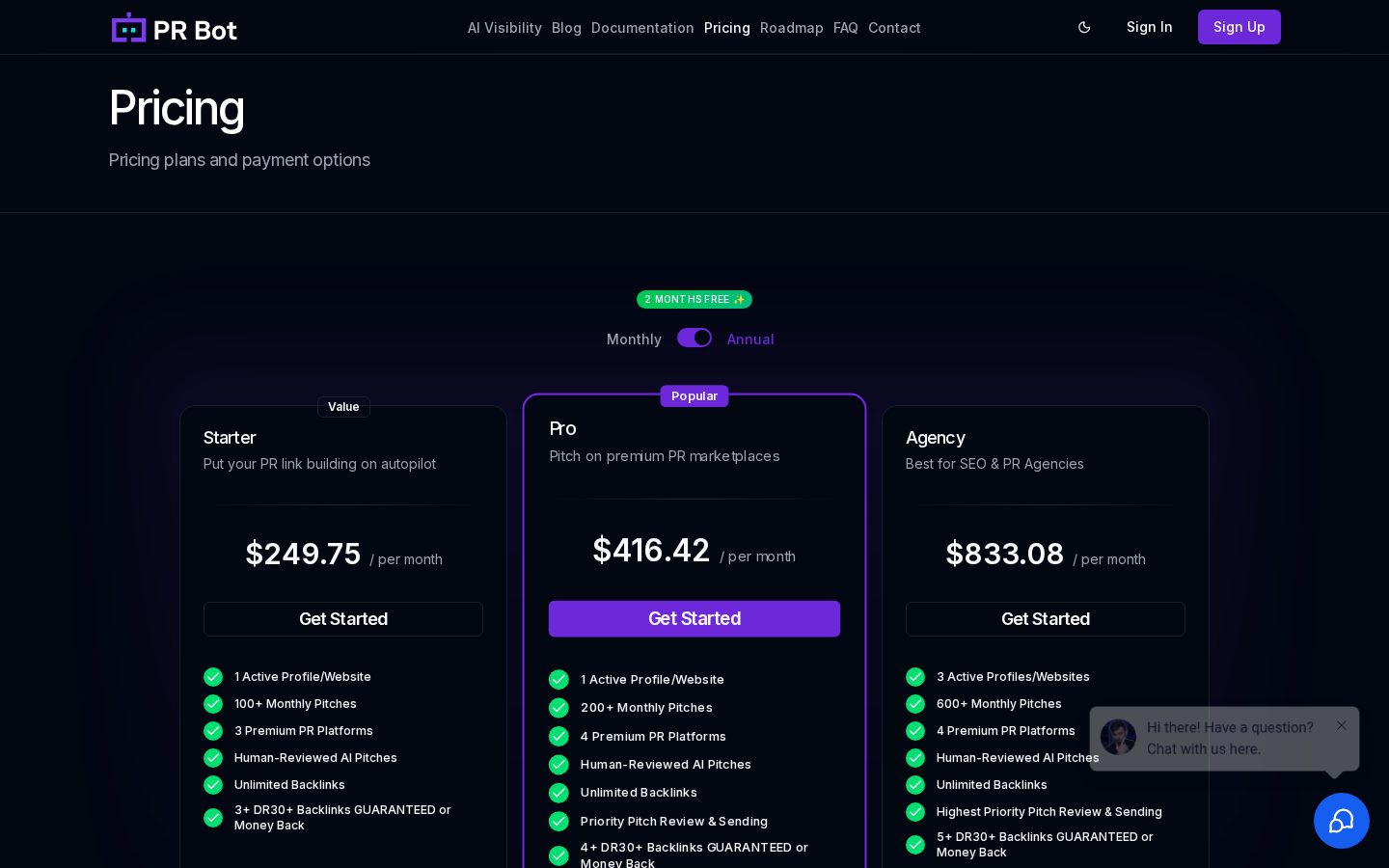 PR Bot Pricing