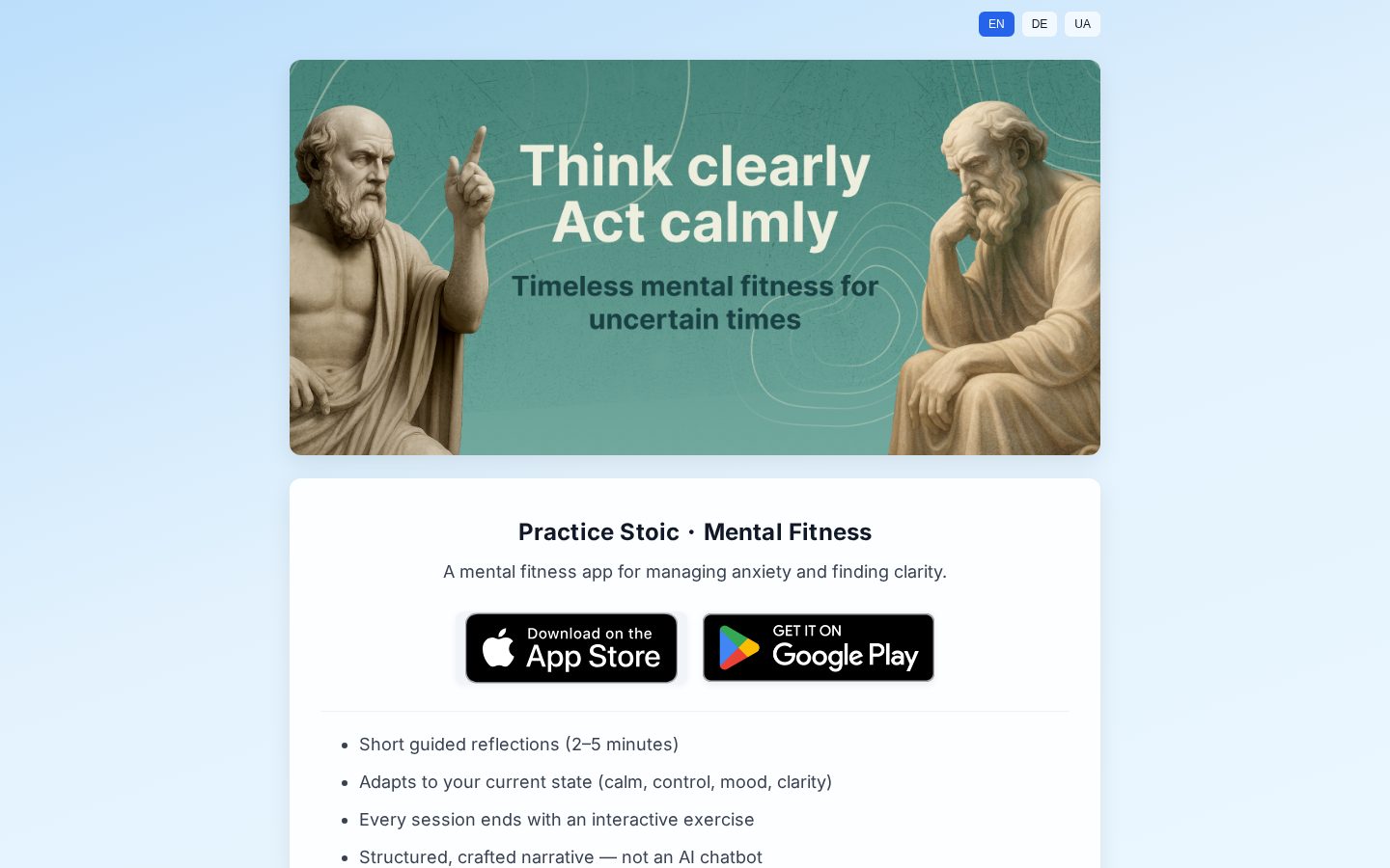 Practice Stoic Homepage