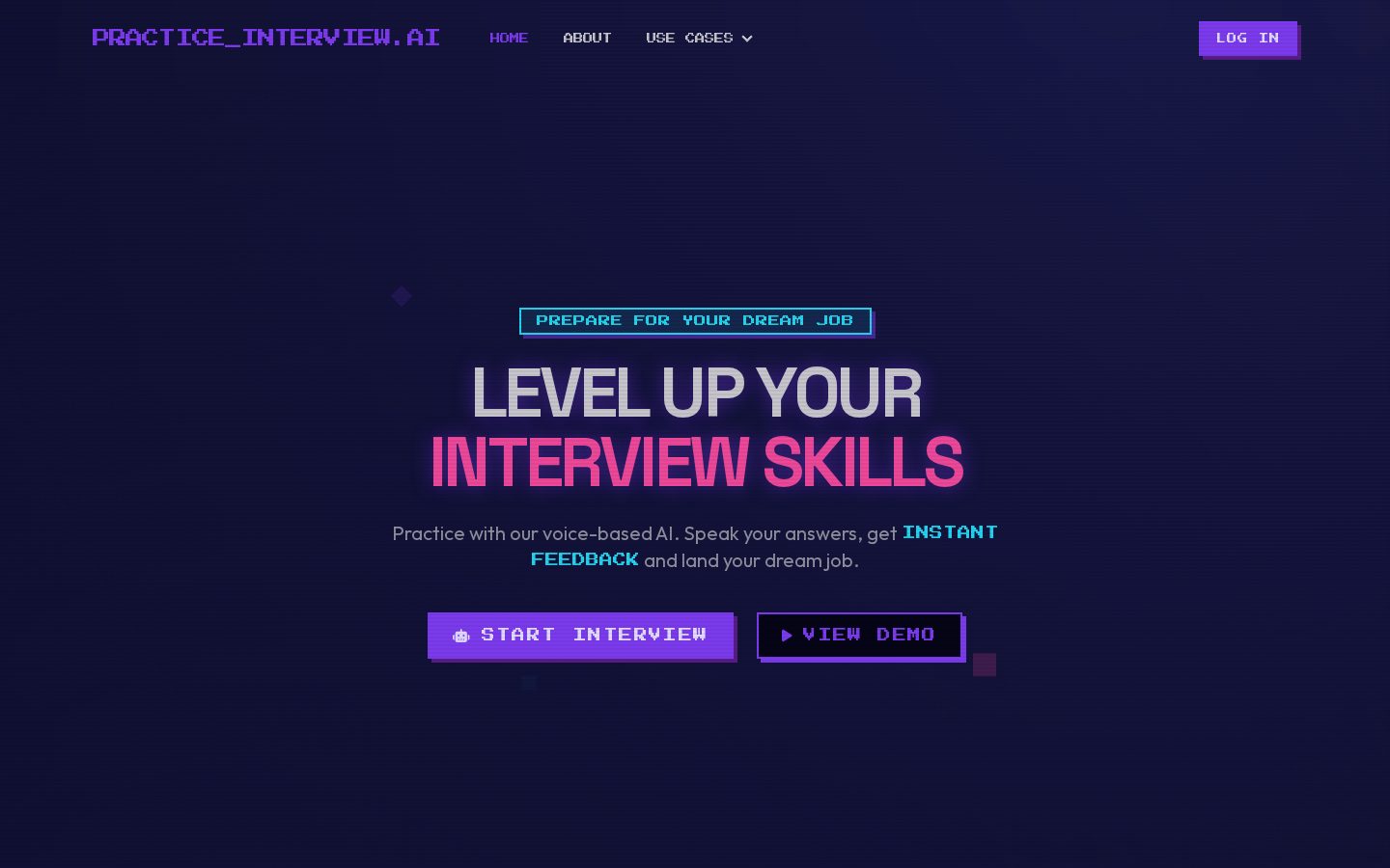 PracticeInterview.ai Homepage