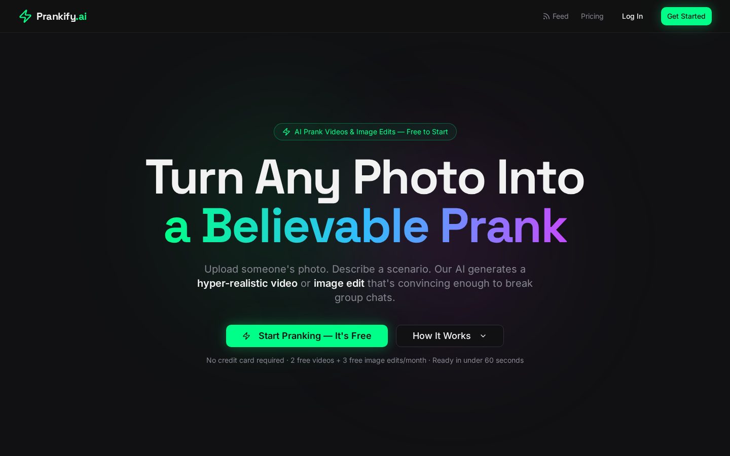 Prankify AI Homepage