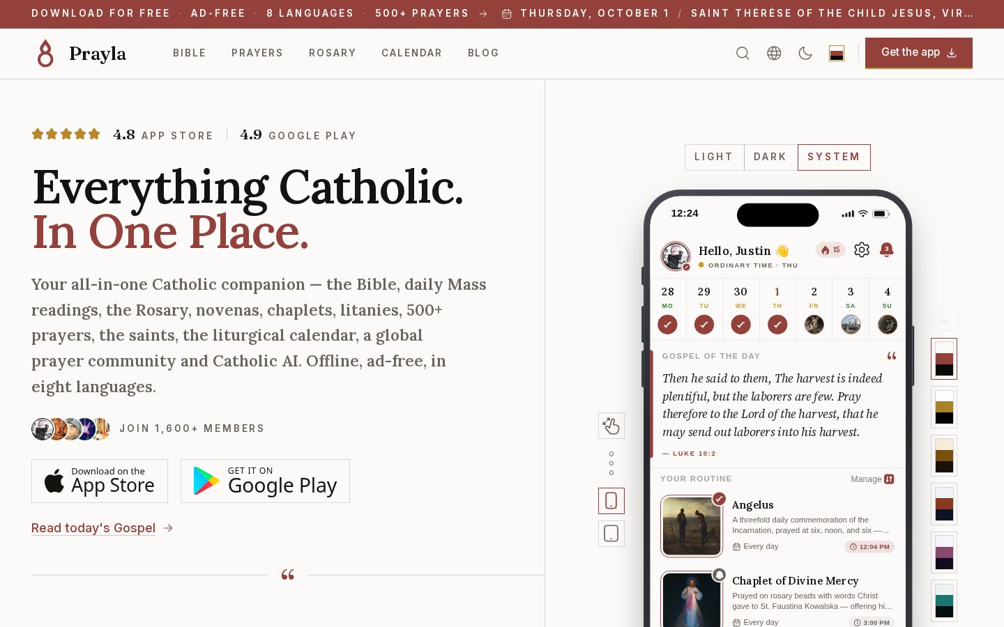 Prayla Homepage